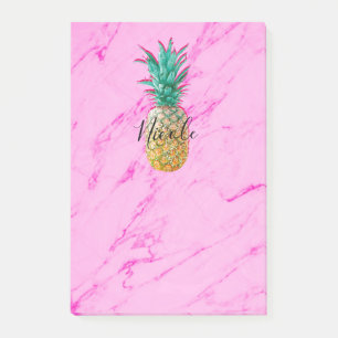 Post-it® Ananas Tropicaux & Marbre Rose Moderne Coloré