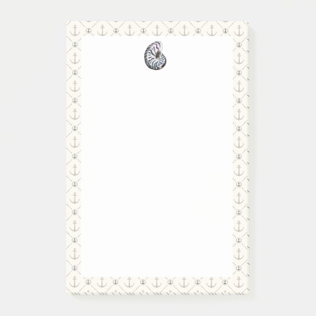 Post-it® Ancre de la Navy Blue Nautical Ocean Shell (Devant)