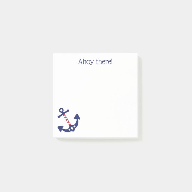 Post-it® Ancre nautique patriotique Ahoy There Citation 3 x (Devant)