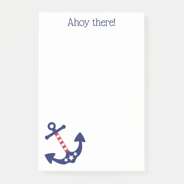 Post-it® Ancre nautique patriotique Ahoy There Citation 4 x (Devant)
