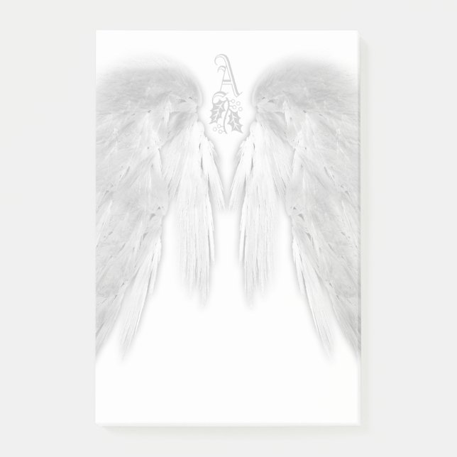 Post-it® ANGE AILES Blanc Céleste Holly Monogramme (Devant)