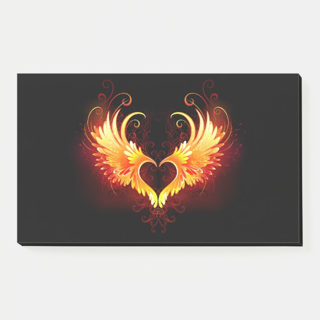 Post-it® Angel Fire Heart with Wings (Devant)