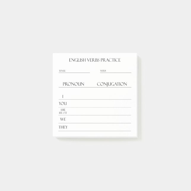 Post-it® Anglais | Pratique de conciliation Verbes (Devant)