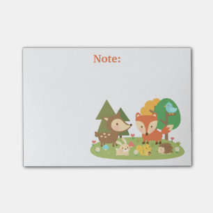 Post-it® Animal mignon de forêt de région boisée pour des