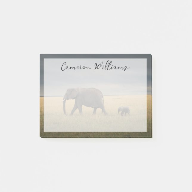 Post-it® Animaux de bébés cutest | African Elephant Family (Devant)