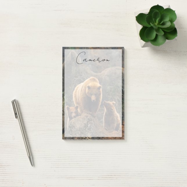 Post-it® Animaux de bébés cutest | Famille d'ours Brown (Bureau)