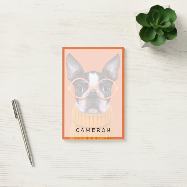 Post-it® Animaux de bébés cutest | Orange Boston Terrier (Bureau)