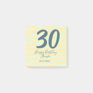 Post-it® anniversaire 30 ans ajouter nom date année jaune b