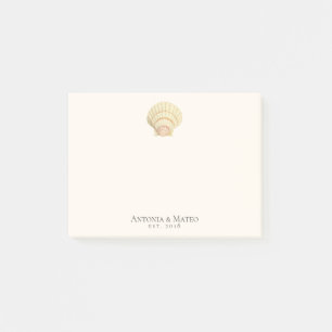 Post-it® Anniversaire vintage du Mariage de coquillage de S