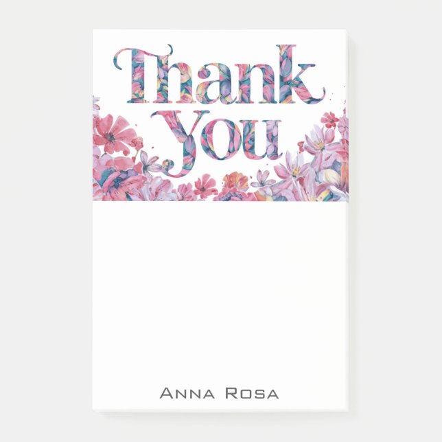 Post-it® *~* AP85 Fleurs de manifeste de gratitude rose (Devant)