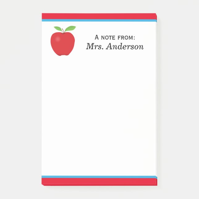 Post-it® Apple, une note du professeur, personnalisé (Devant)