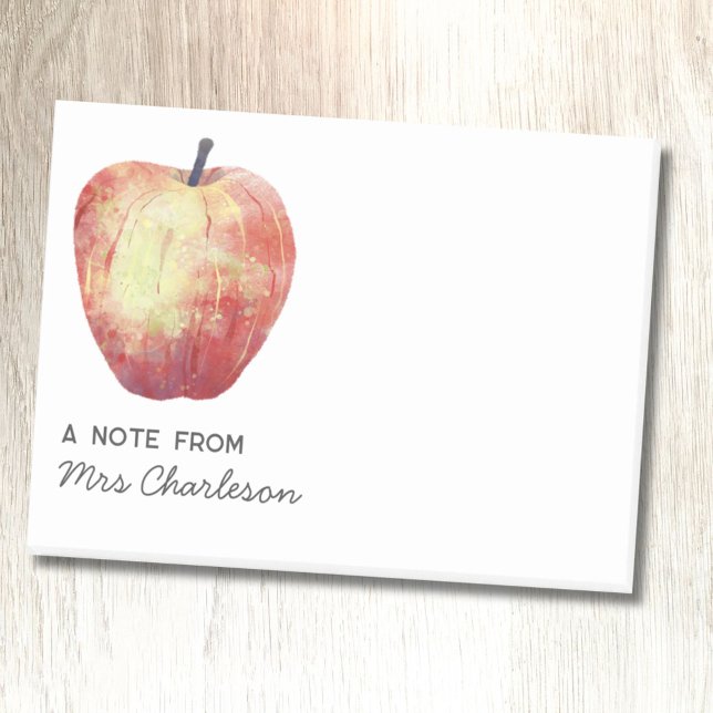Post-it® Appréciation de l'enseignant Apple personnalisée (Fun watercolor apple personalized teacher appreciation post it notes)