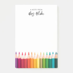 Post-it® Appréciation de l'enseignant crayons arc-en-ciel