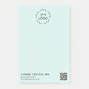 Post-it® *~* Aqua Blue Business QR Logo simple et minimal A