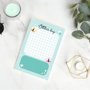 Post-it® Aqua Cute Hearts Stars Butterflies Ajouter un nom