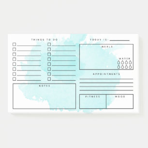 Post-it® Aqua Watercolor Splash Daily Planner