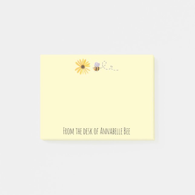Post-it® Aquarelle Abee et Fleur Personnaliser (Devant)
