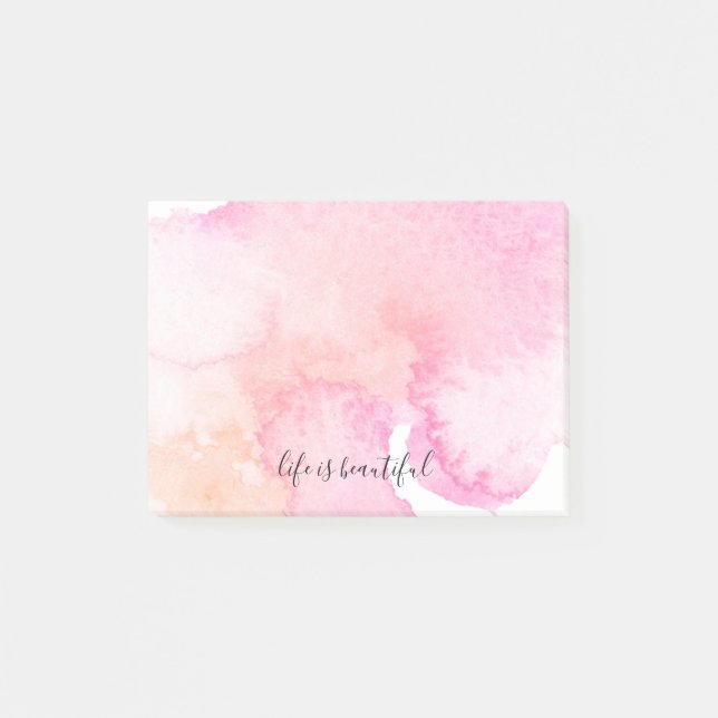 Post-it® Aquarelle assez rose de pêche (Devant)
