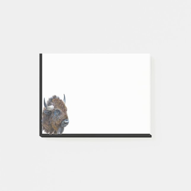 Post-it® Aquarelle Bison Buffle Animal Nature Art (Devant)