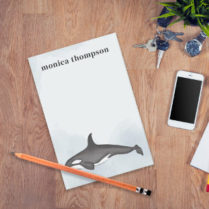 Post-it® Aquarelle bleu marine Orca personnalisée