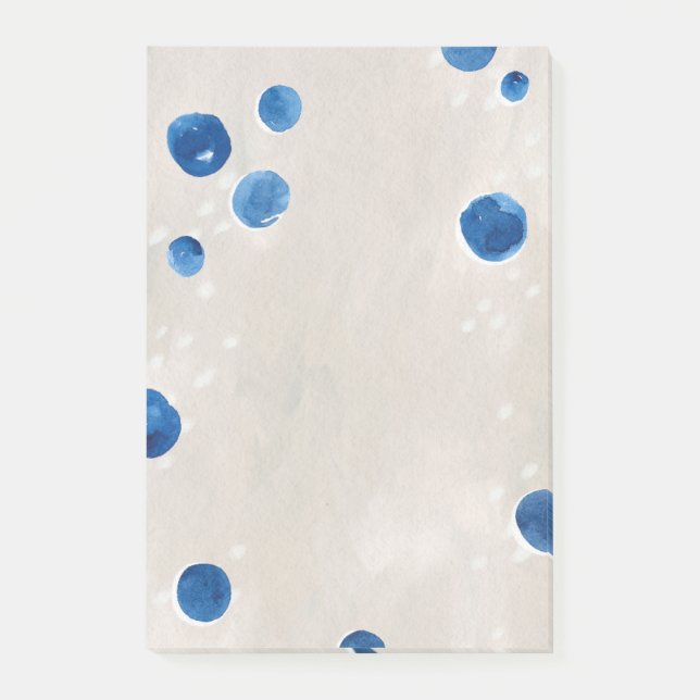 Post-it® Aquarelle bleu marine pois nautiques (Devant)
