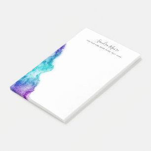 Post-it® Aquarelle bleu violet et bleu marine nom personnal