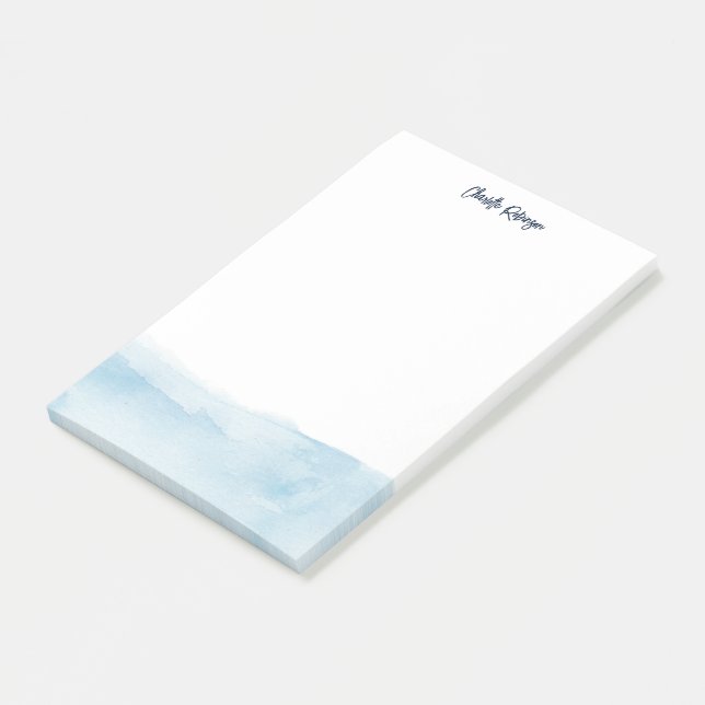 Post-it® Aquarelle bleue Ombre personnalisée (Incliné)