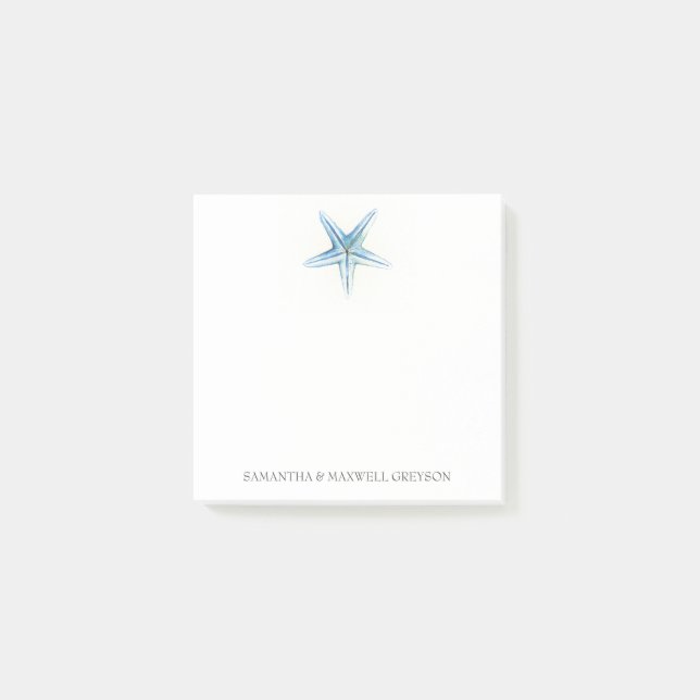 Post-it® Aquarelle Blue Starfish (Devant)