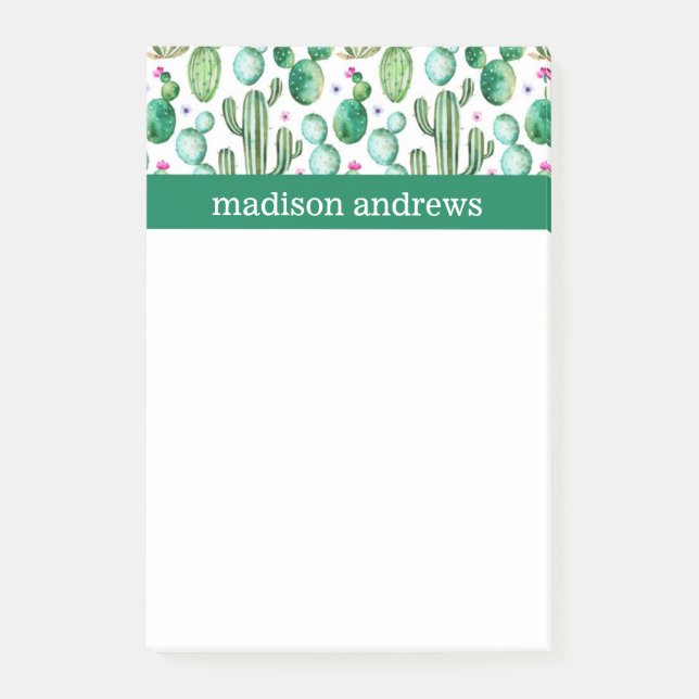 Post-it® Aquarelle Boho Cactus Motif (Devant)