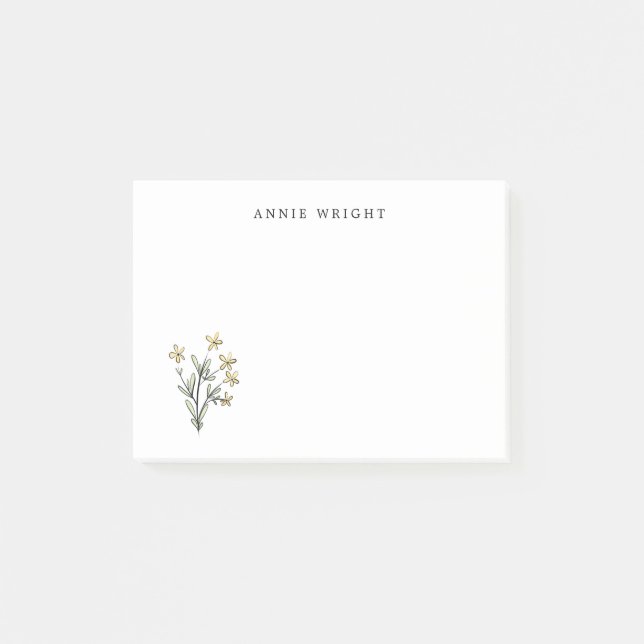 Post-it® Aquarelle Botanique Floral Personnaliser la papete (Devant)