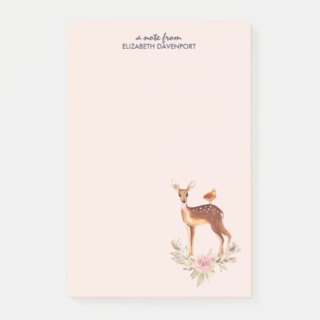Post-it® Aquarelle Brown mignonne Cerf Rustique (Devant)