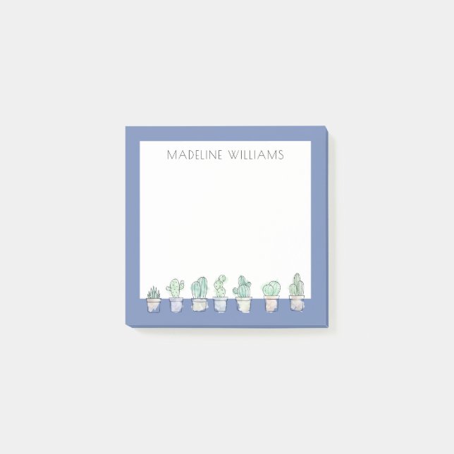 Post-it® Aquarelle Cactus Tout Dans Une Ligne (Devant)