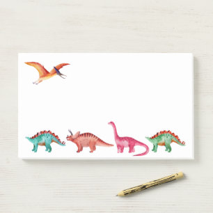 Post-it® Aquarelle colorée Dinosaure 