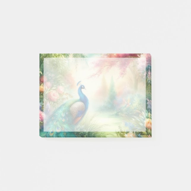 Post-it® Aquarelle colorée Peacock Post-It Notes (Devant)