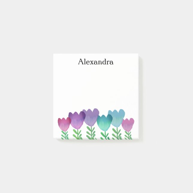 Post-it® Aquarelle couleur mignonne Floral Custom (Devant)