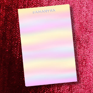 Post-it® Aquarelle couleur rose jaune pastel nom personnali