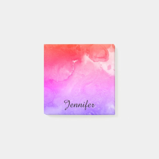 Post-it® Aquarelle couleur violet rose Personnalisée (Devant)