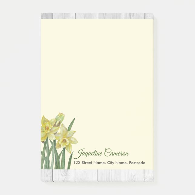 Post-it® Aquarelle Daffodiles Illustration botanique (Devant)