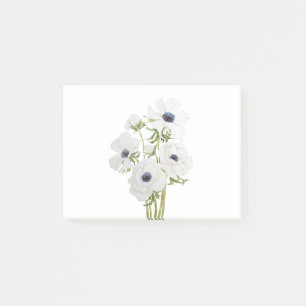 Post-it® aquarelle de fleurs d'anémone blanc