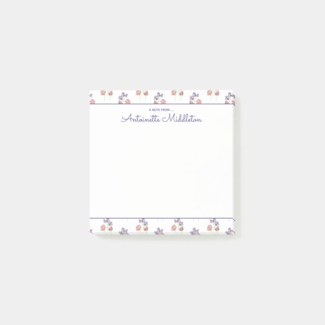 Post-it® Aquarelle de lavande rose jolie florale personnali (Devant)