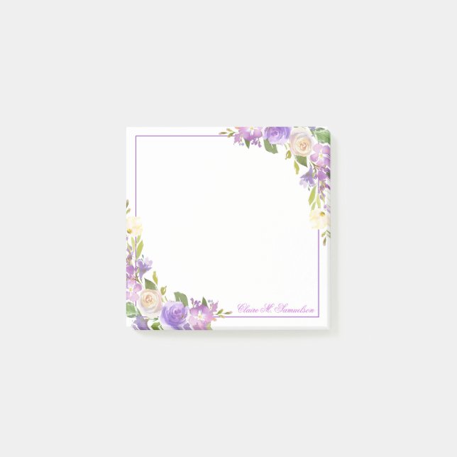 Post-it® Aquarelle de lavande violette personnalisée Pos fl (Devant)