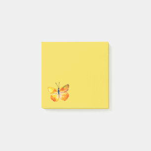Post-it® Aquarelle de papillon jaune Dessin Notes post-it
