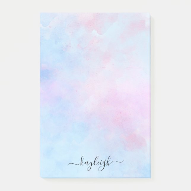 Post-it® Aquarelle Dreamy Rose bleu turquoise Post-it Note (Devant)
