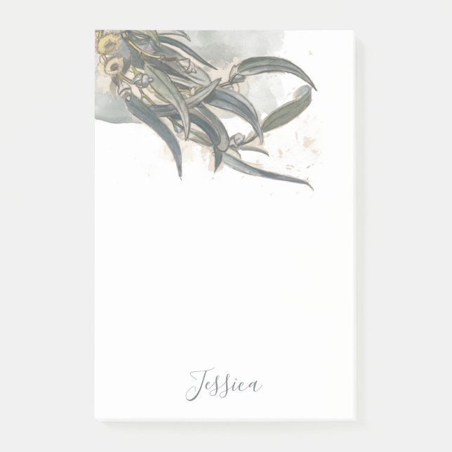 Post-it® Aquarelle Eucalyptus Verdure Feuille (Devant)