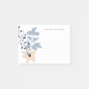 Post-it® Aquarelle Fleur sauvage Herbes Nom Lined Blank