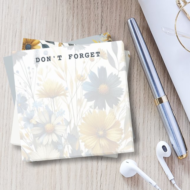 Post-it® Aquarelle Fleurs Arrière - plan Image personnalisa (Créateur téléchargé)