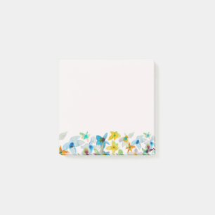 Post-it® Aquarelle fleurs bleues blanches