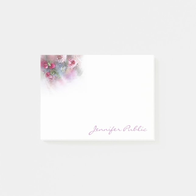 Post-it® Aquarelle Fleurs colorées Modèle manuscrit (Devant)