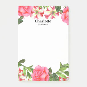 Post-it® Aquarelle Fleurs roses couronne circulaire