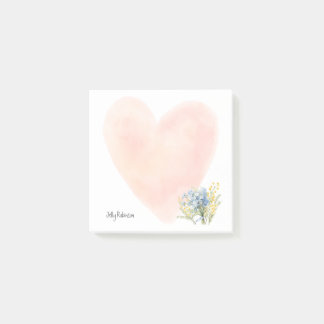 Post-it® Aquarelle Fleurs sauvages Nom personnalisé Floral 